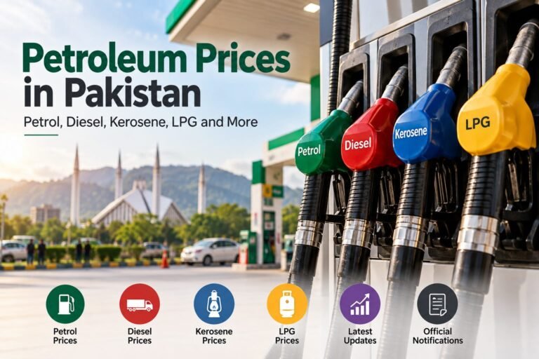 Illustrated fuel nozzles for Pakistan petroleum prices