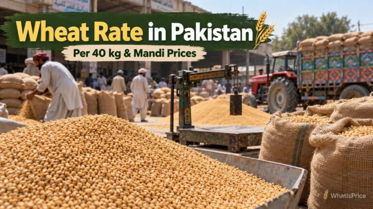 Golden wheat grain and sacks in mandi