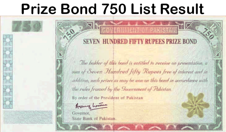 RS 750 Prize Bond Result 15 January 2025 KARACHI Draw No 101